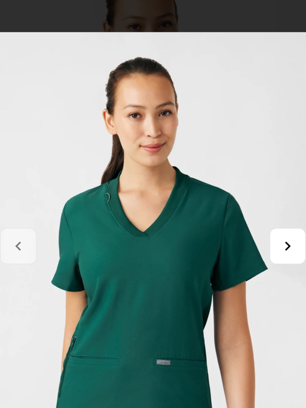 Landau V-Neck Scrub Top in Emerald Green